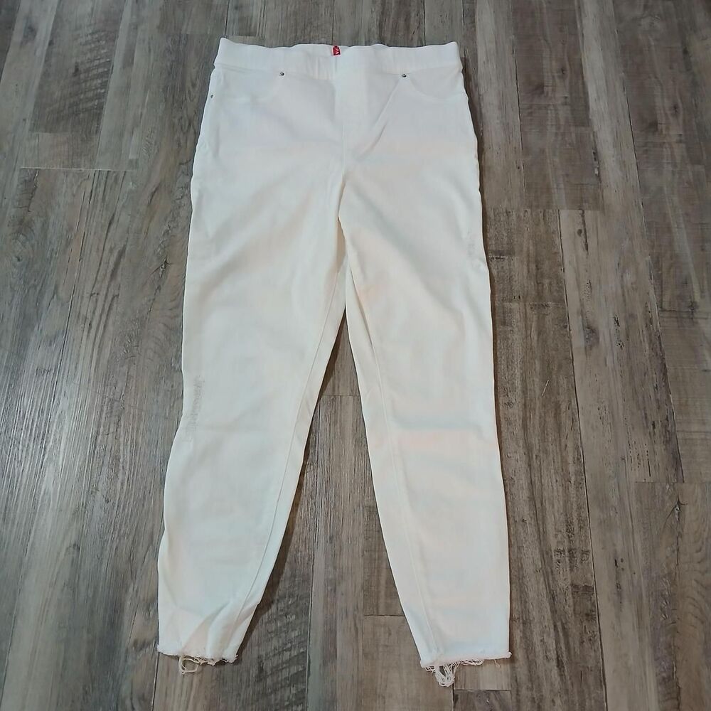 Spanx Women's White Pull On Skinny Jeans Tummy Control Size XL Capsule